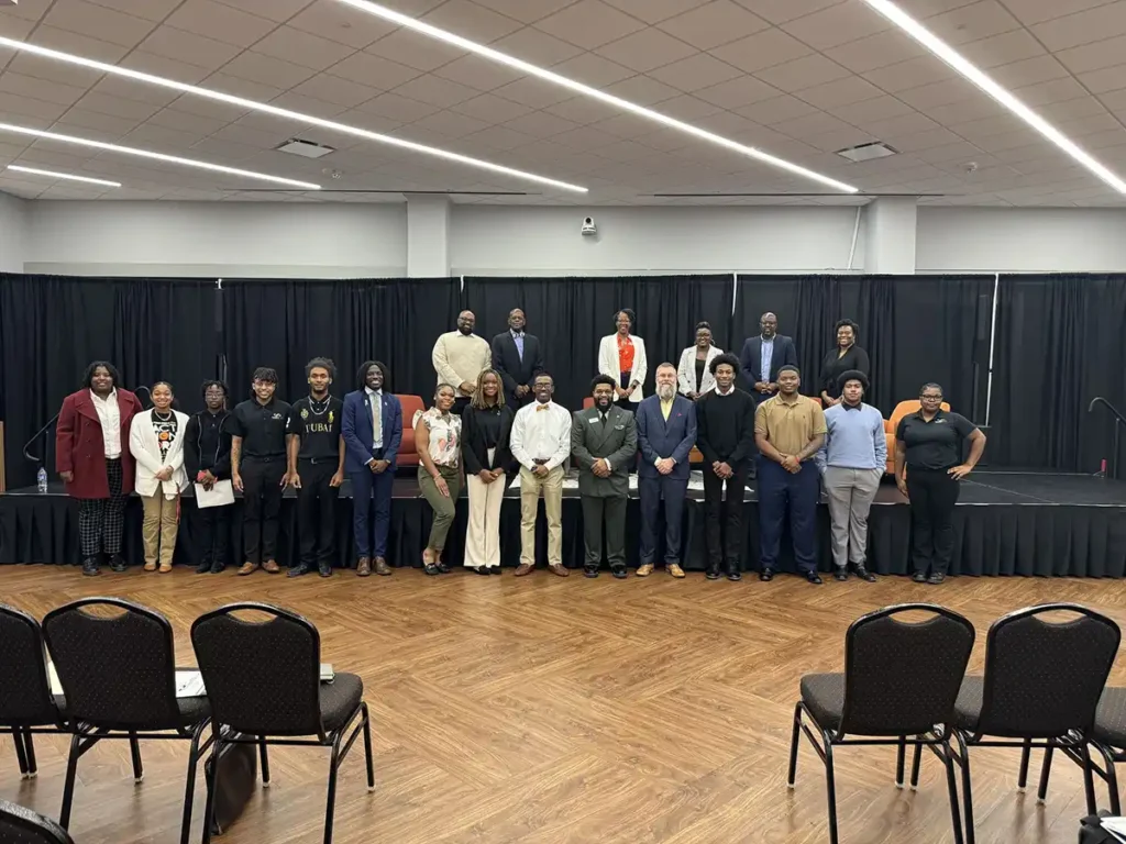 South Carolina CPAs seated with students during SCACPA’s Breaking Barriers event at Claflin University on Nov. 6.