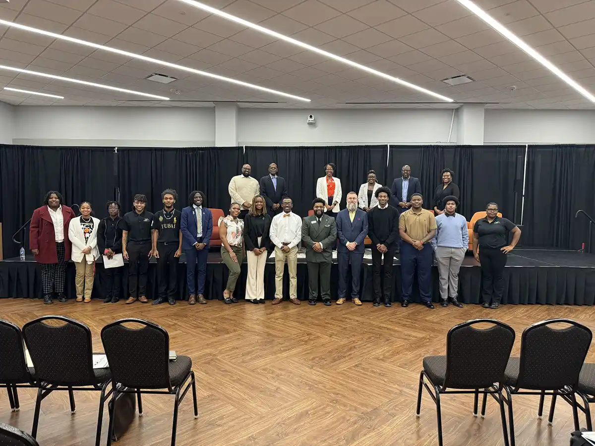 South Carolina CPAs seated with students during SCACPA’s Breaking Barriers event at Claflin University on Nov. 6.